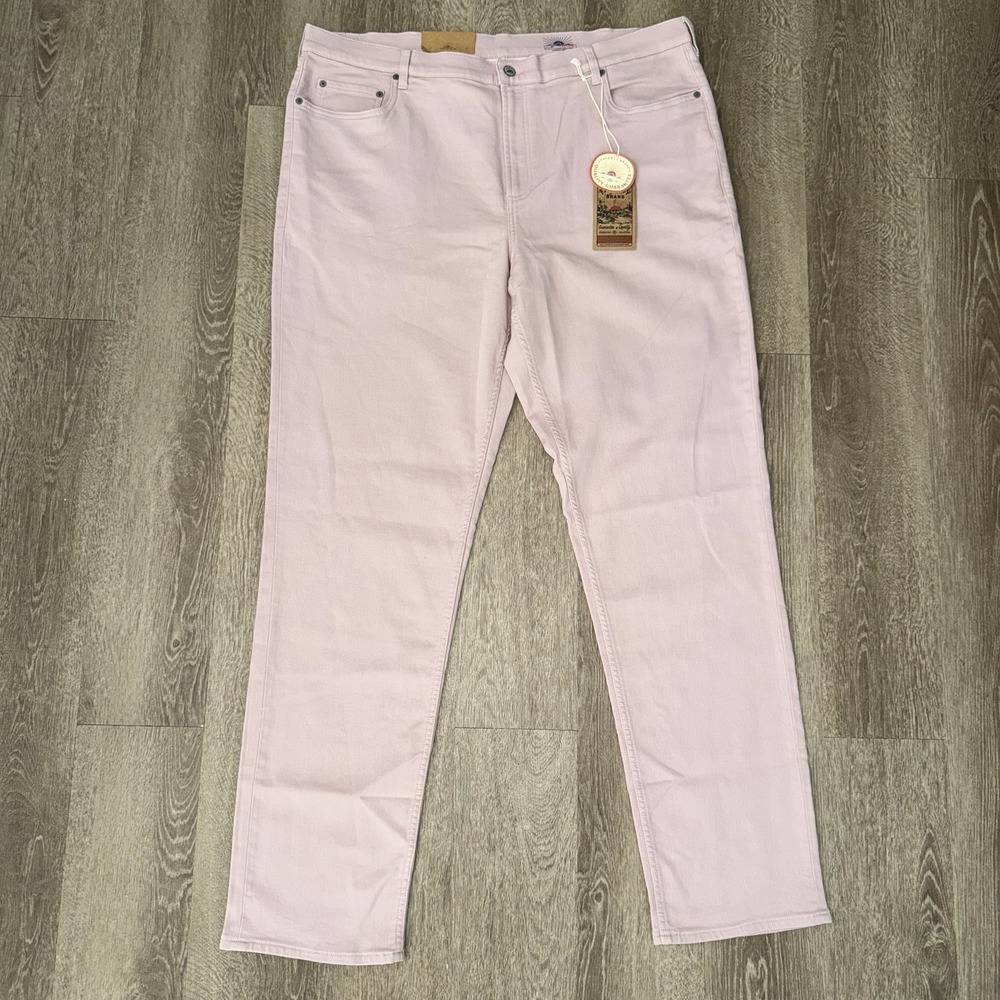NWT Faherty Stretch Terry 5 Pocket Pants Men's 42x34 Spring Quartz Pink Tailored - Picture 2 of 6